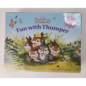 2009 Disney Bunnies Fun With Thumper 4 Board Books Stickers Sealed First Edition